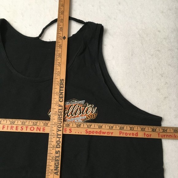 #L 70th Anniversary Hollister Independence Rally 2017 T Shirt Top Tank Black - Picture 4 of 9